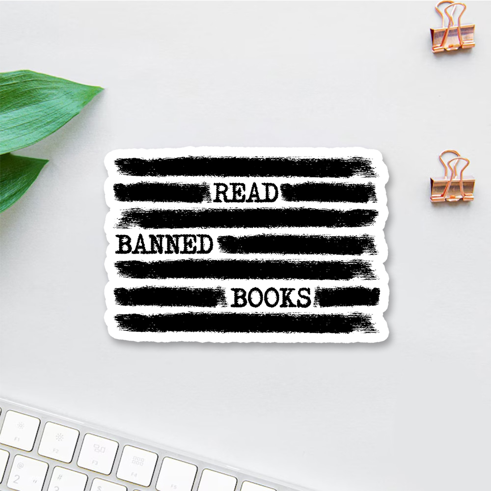 Pagewings Read Banned Books Bookworm Librarian Sticker