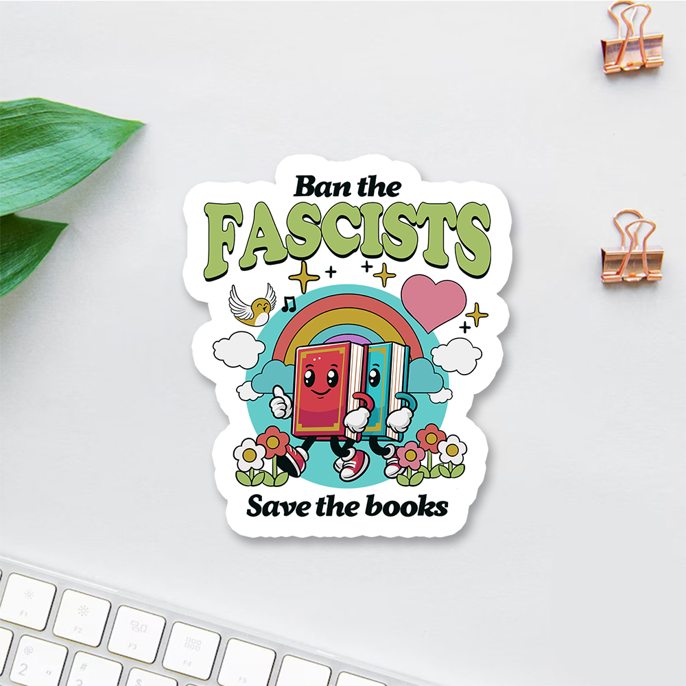 Pagewings Ban the Fascists Save the Books Sticker
