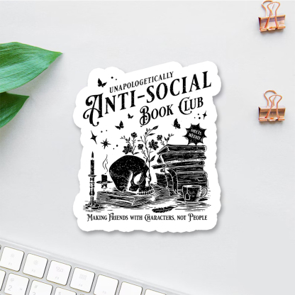 Pagewings Anti-social Book Club Sticker