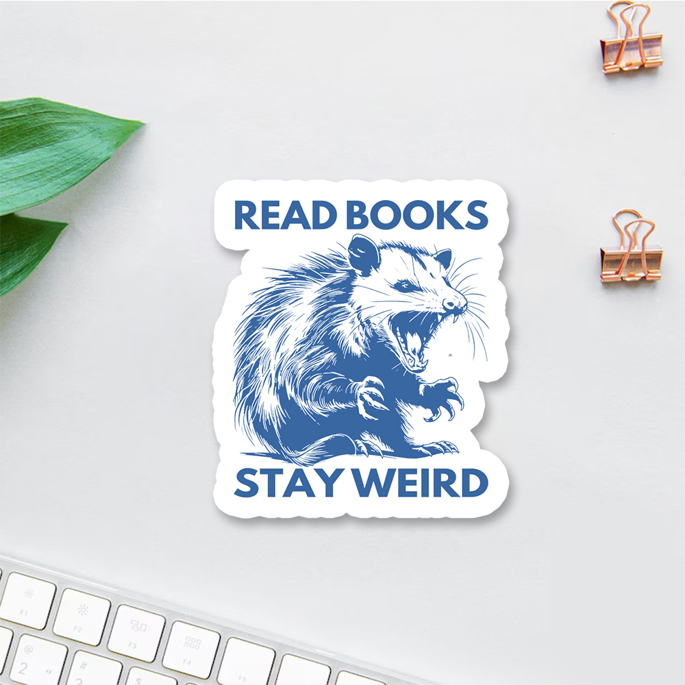 Pagewings Read Books Stay Weird Transit Parks Sticker