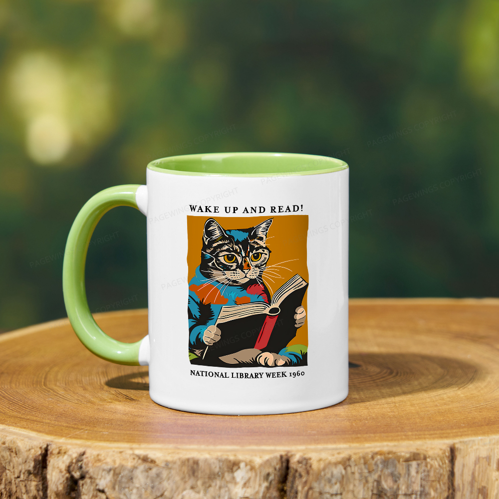 Pagewings Cat Reading Poster Mug