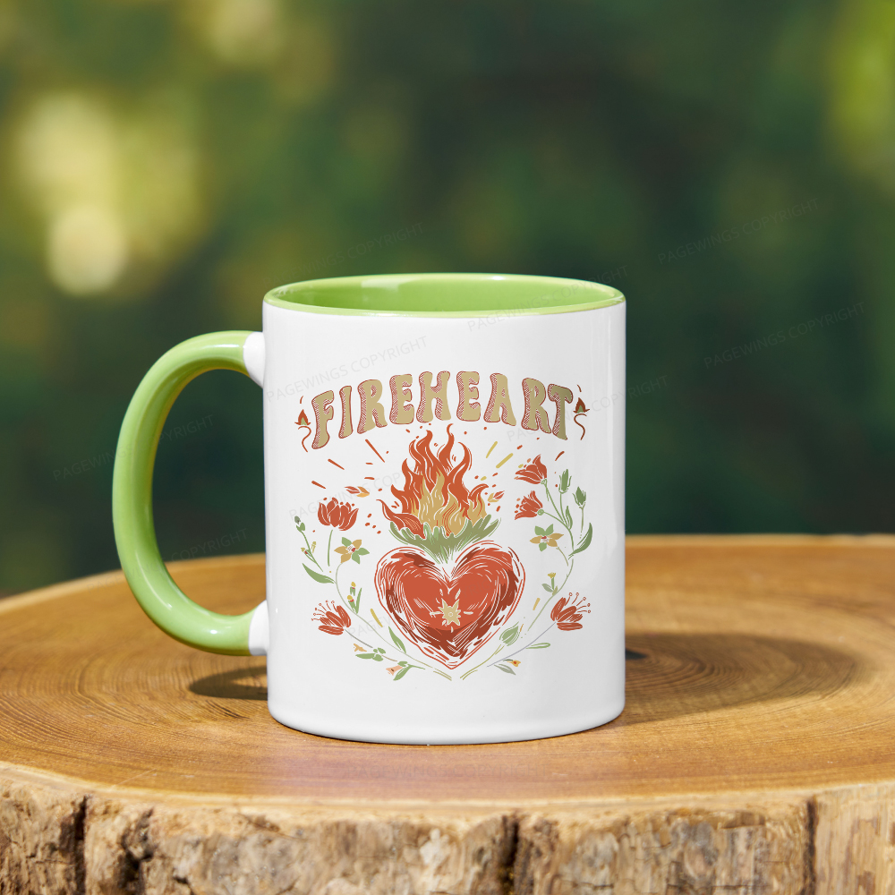 Pagewings Vintage Fire-heart Mug