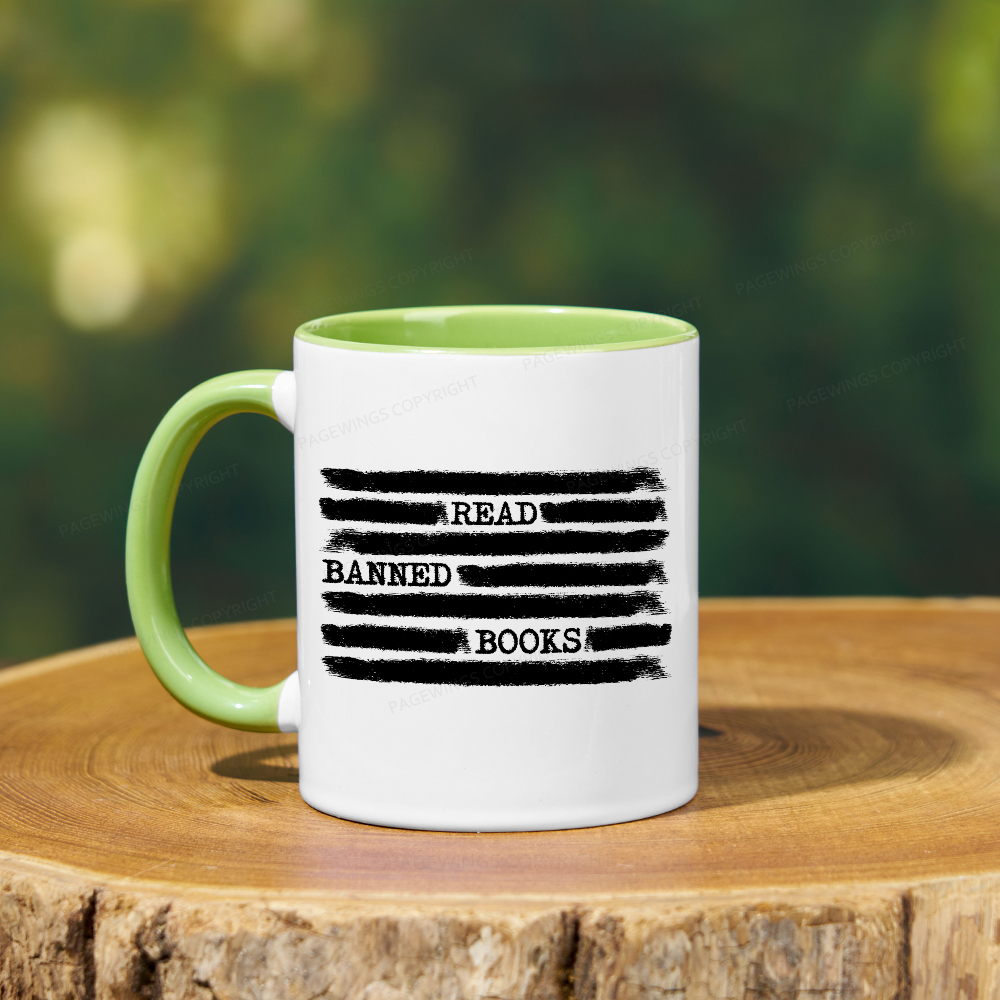 Pagewings Read Banned Books Bookworm Librarian Mug