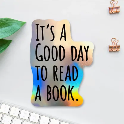 Pagewings It's A Good Day To Read A Book Laser Sticker