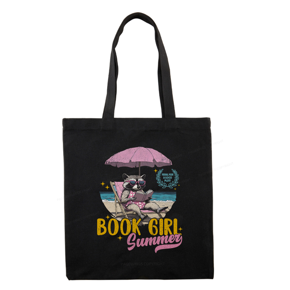 Pagewings Book Girl Summer Tote Bag