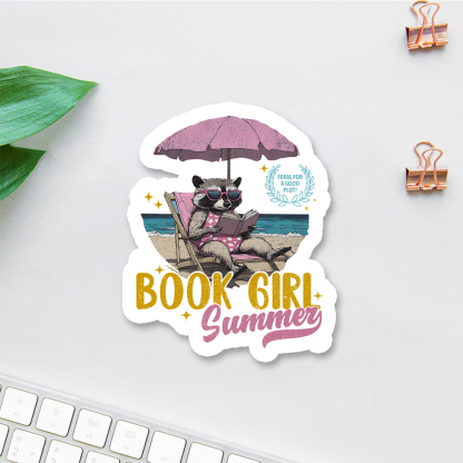 Pagewings Book Girl Summer Sticker