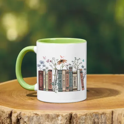Pagewings Personalized Tittle Floral Books Mug