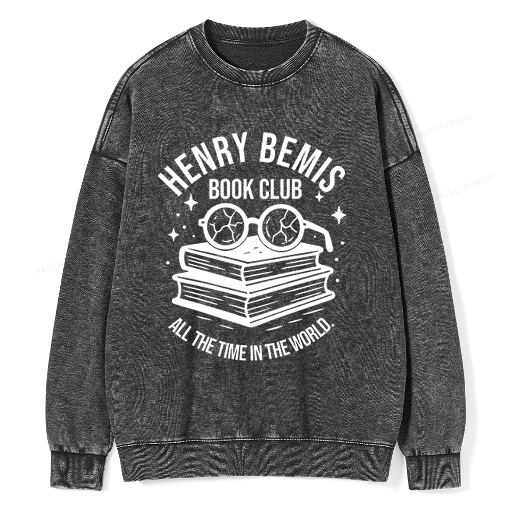Pagewings Henry Bemis Book Club Unisex Washed Sweatshirt