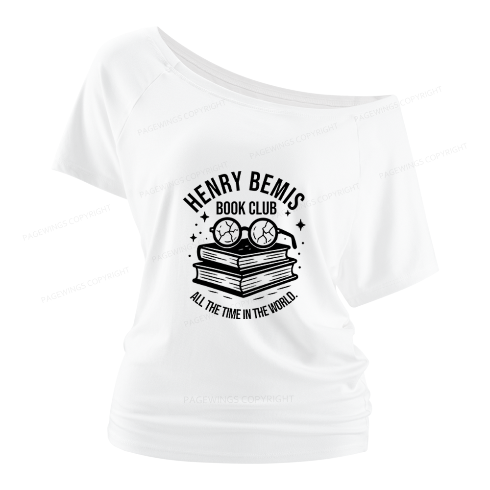 Pagewings Henry Bemis Book Club Women Off Shoulder T-shirts