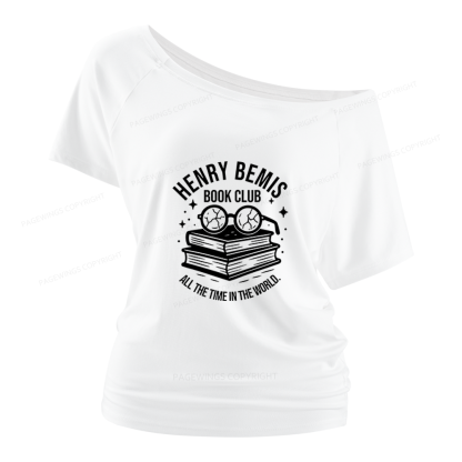 Pagewings Henry Bemis Book Club Women Off Shoulder T-shirts