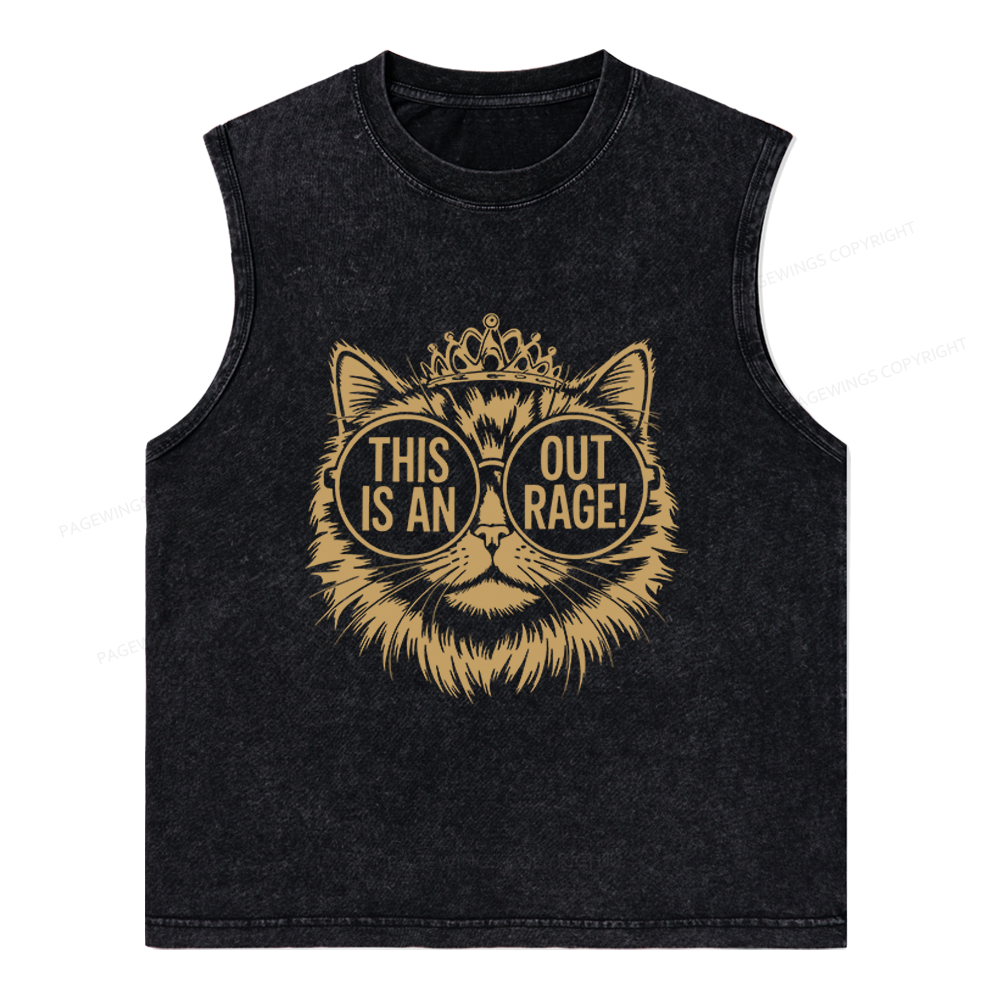 Pagewings This Is An Outrage Unisex Washed Tank Top