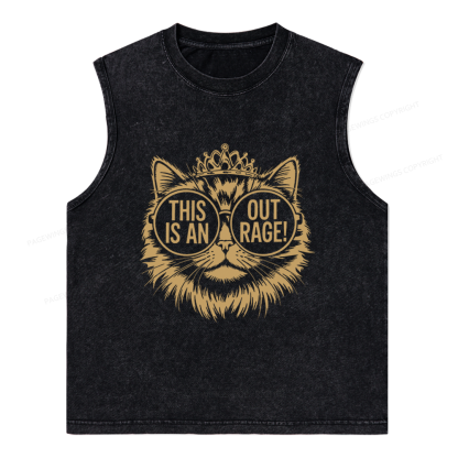 Pagewings This Is An Outrage Unisex Washed Tank Top