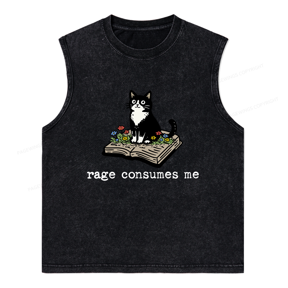 Pagewings Rage Consumes Me Unisex Washed Tank Top