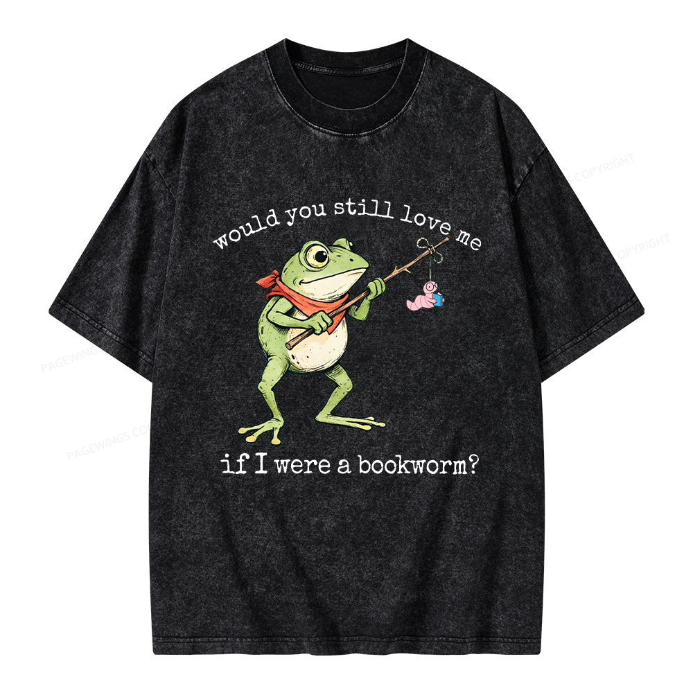Pagewings If I Were A Bookworm Unisex Washed T-shirt