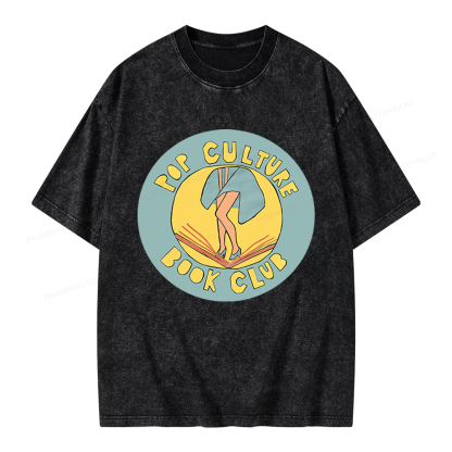 Pagewings Pop Culture Book Club Unisex Washed T-shirt