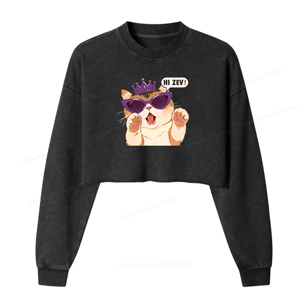 Pagewings Sci-Fi Book Lover Washed Crop Sweatshirt