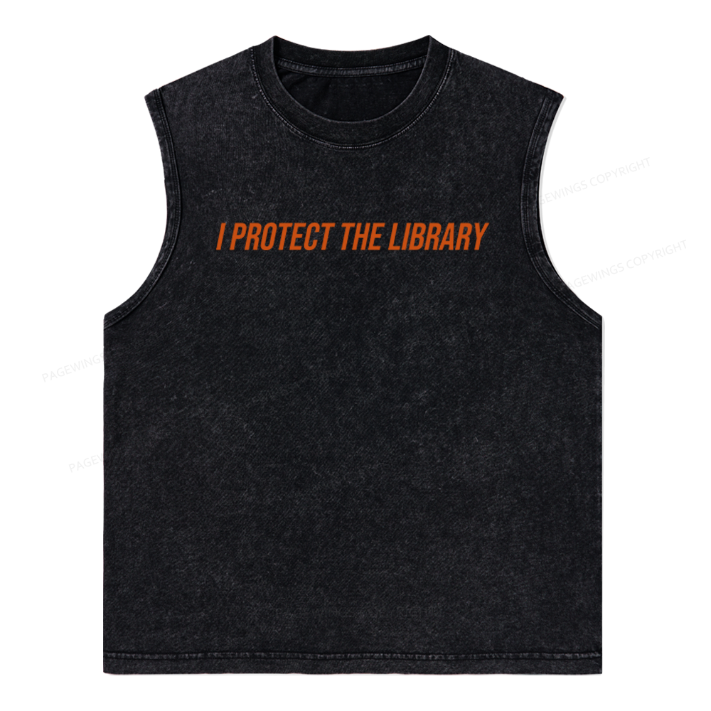 Pagewings I Protect The Library Unisex Washed Tank Top
