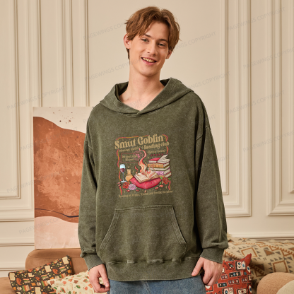 Pagewings Smut Goblin Dark Romance Bookish Unisex Washed Hoodie