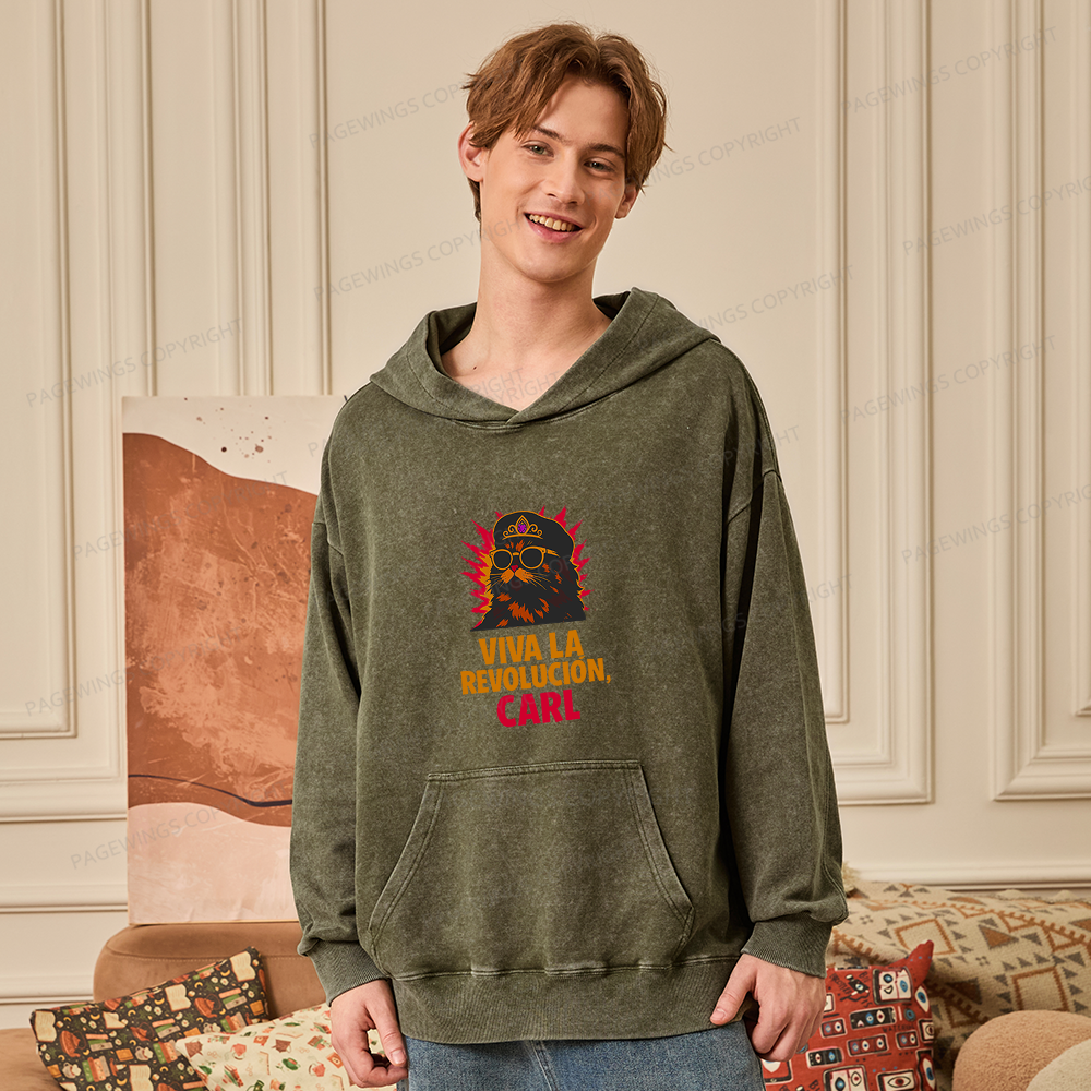 Pagewings Viva La Revolucion Unisex Washed Hoodie
