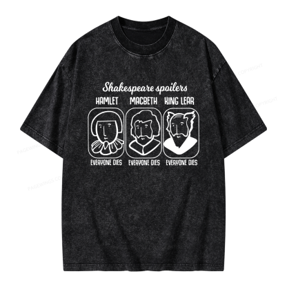 Pagewings Shakespeare Spoilers Unisex Washed T-shirt
