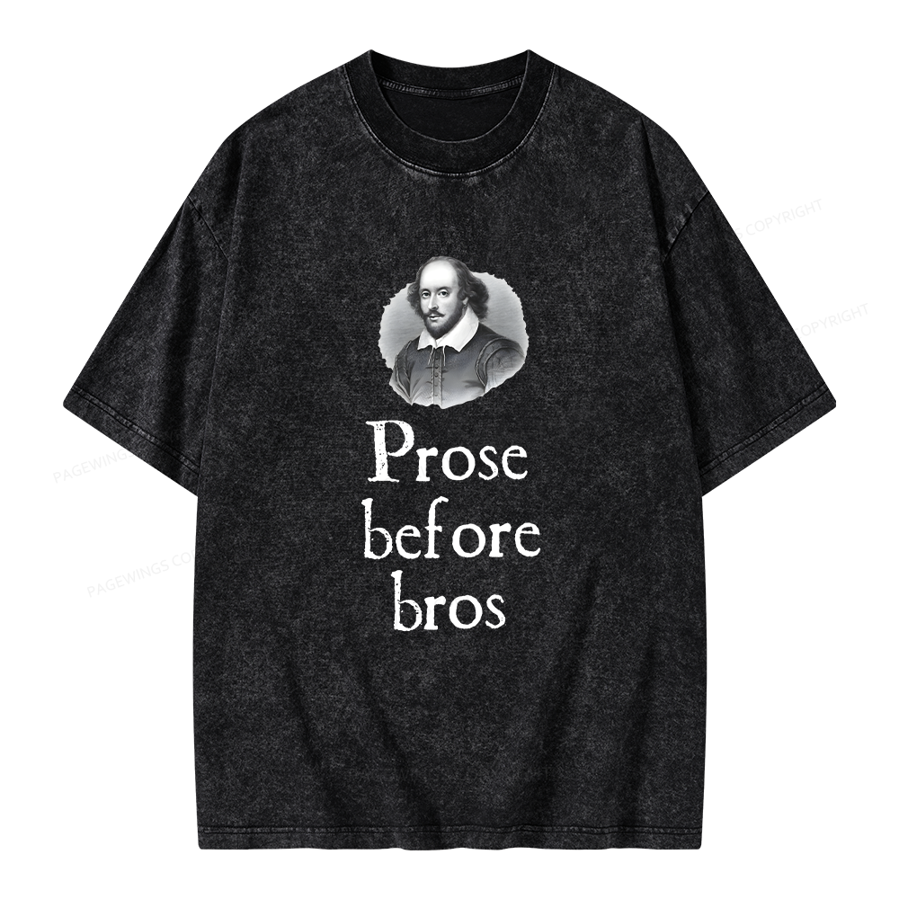 Pagewings Prose Before Bros Unisex Washed T-shirt