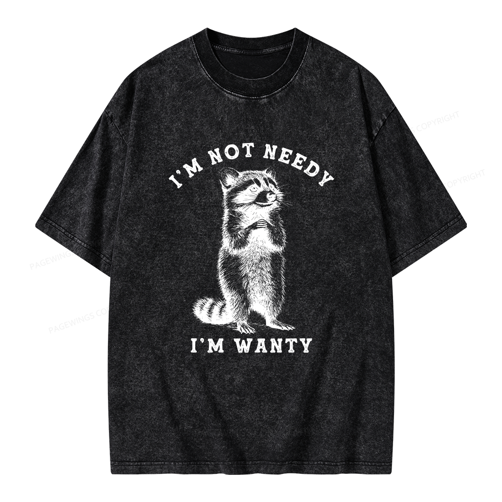 Pagewings Funny Raccoon Unisex Washed T-shirt