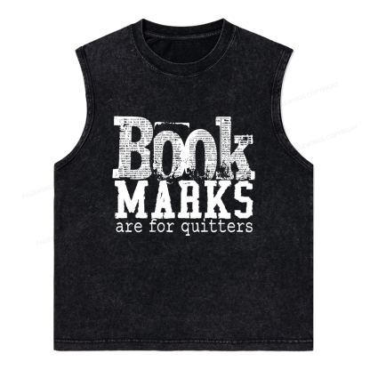 Pagewings Book Marks Are For Quitters Unisex Washed Tank Top