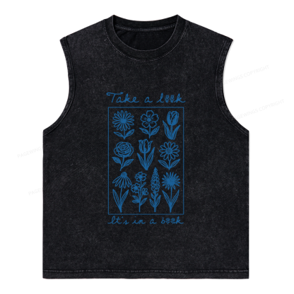 Pagewings Take A Look It’s In A Book Unisex Washed Tank Top