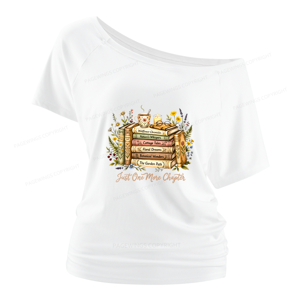 Pagewings Just One More Chapter Women Off Shoulder T-shirts