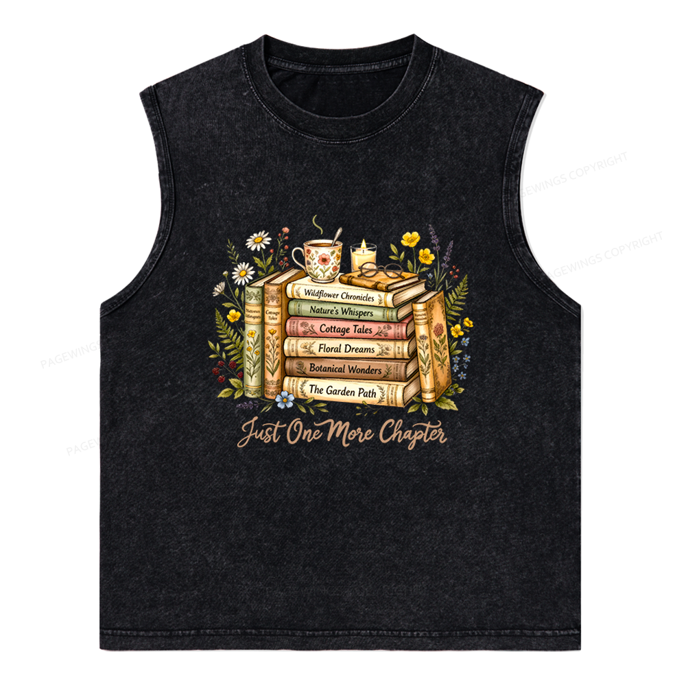 Pagewings Just One More Chapter Unisex Washed Tank Top