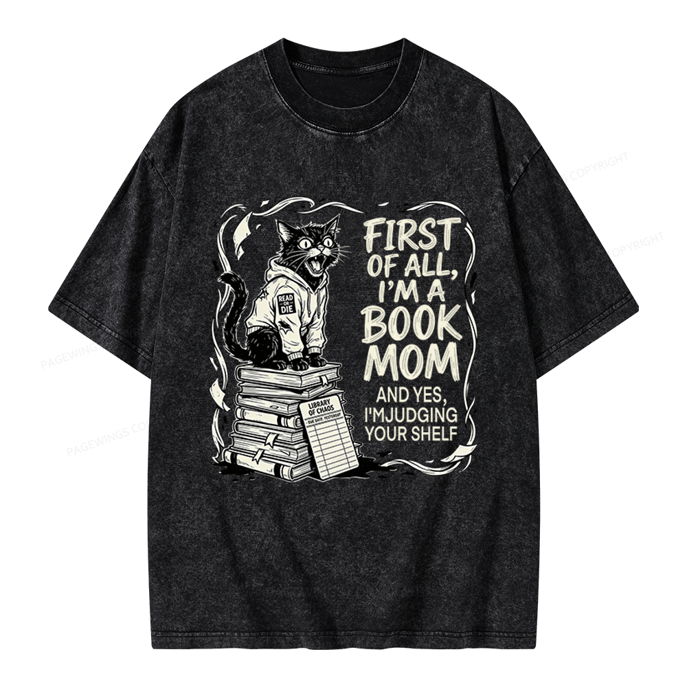 Pagewings I'm A Book Mom Unisex Washed T-shirt