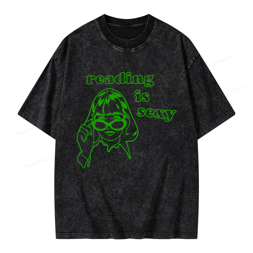 Pagewings Reading Is Sexy Unisex Washed T-shirt