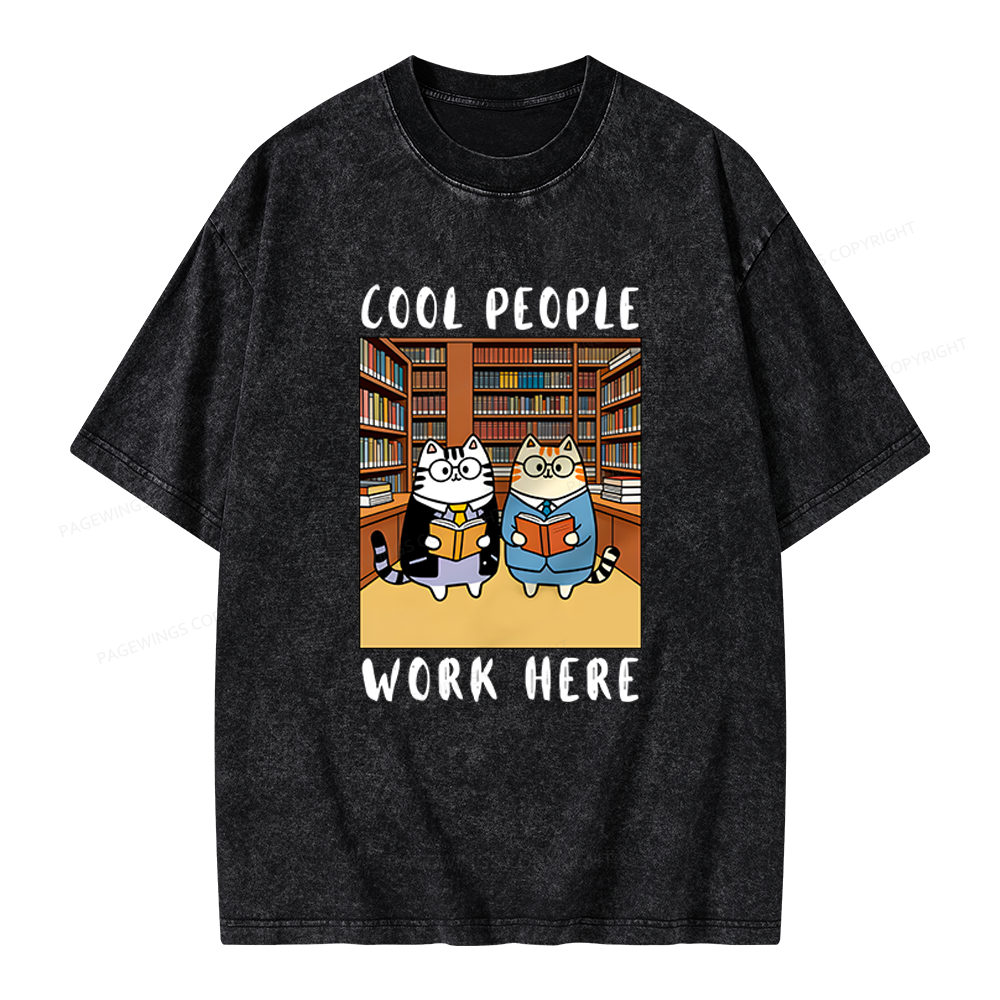 Pagewings Cool People Work Here Unisex Washed T-shirt