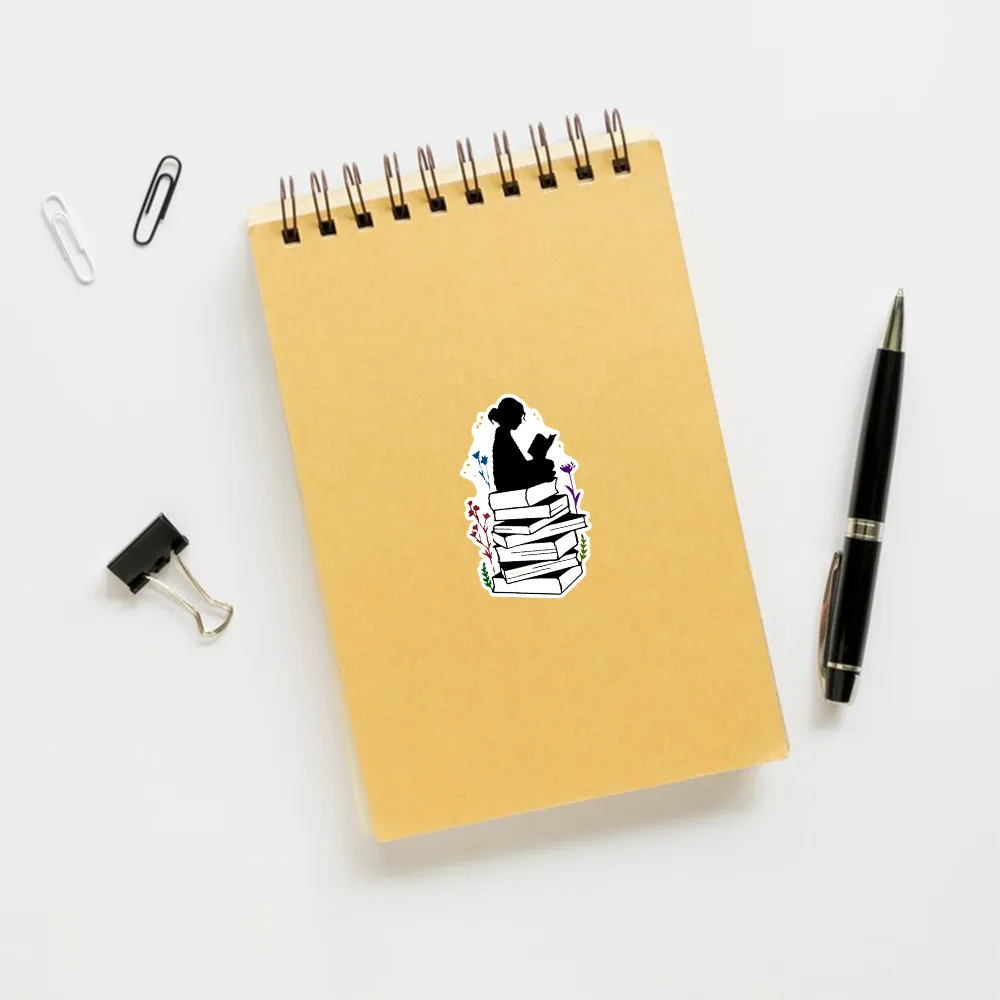 Pagewings Girl Reading Sticker