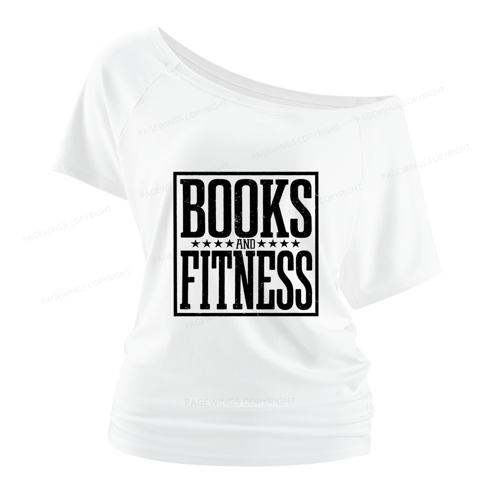 Pagewings Books And Fitness Women Off Shoulder T-shirts