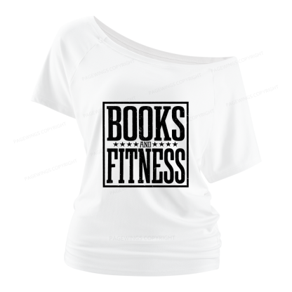 Pagewings Books And Fitness Women Off Shoulder T-shirts