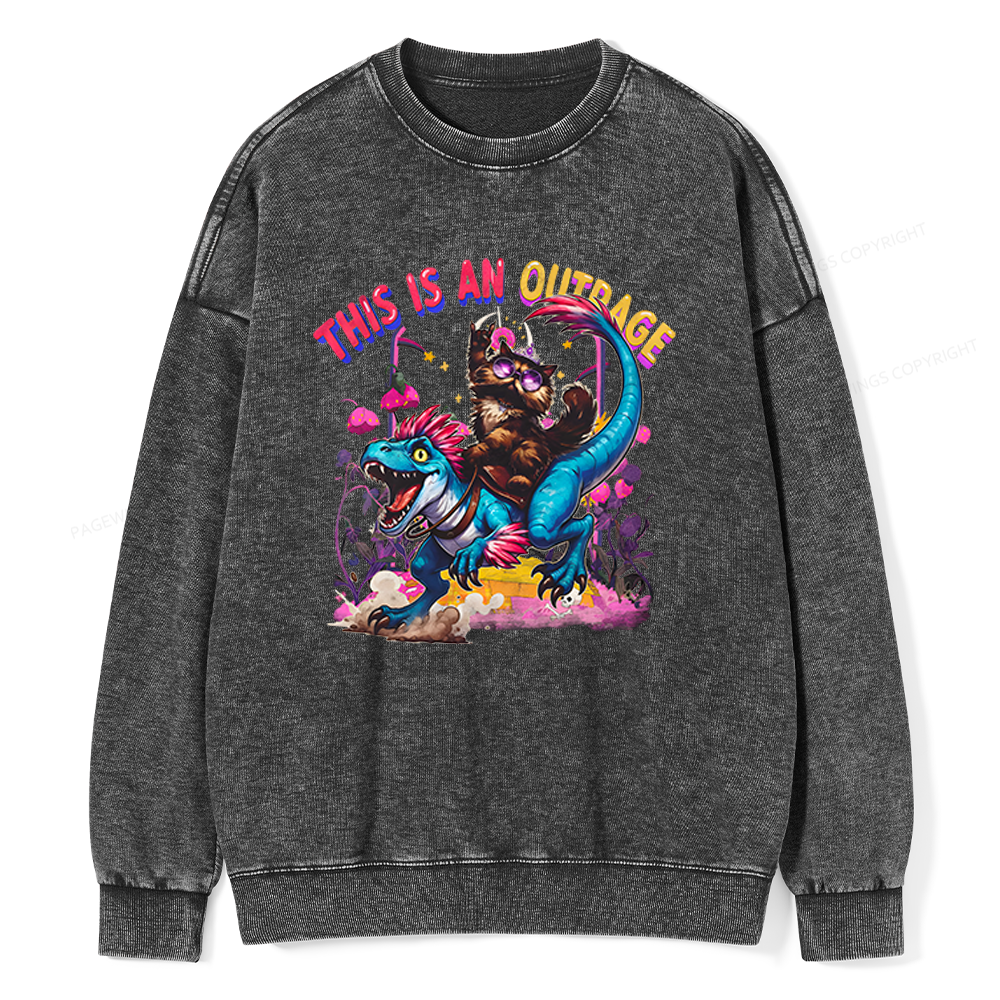 Pagewings This Is An Outrage Unisex Washed Sweatshirt
