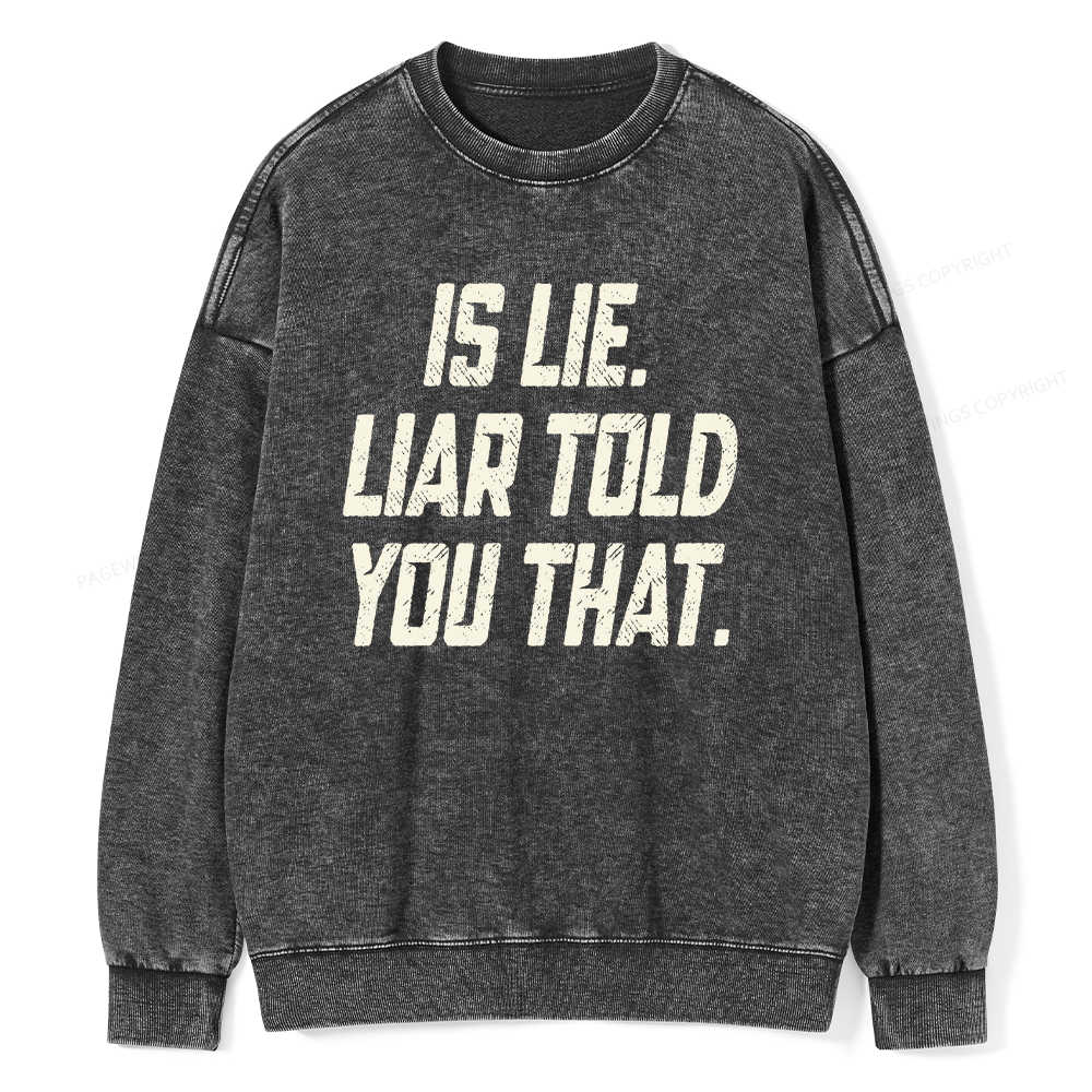 Pagewings Is Lie Liar Told You That Unisex Washed Sweatshirt
