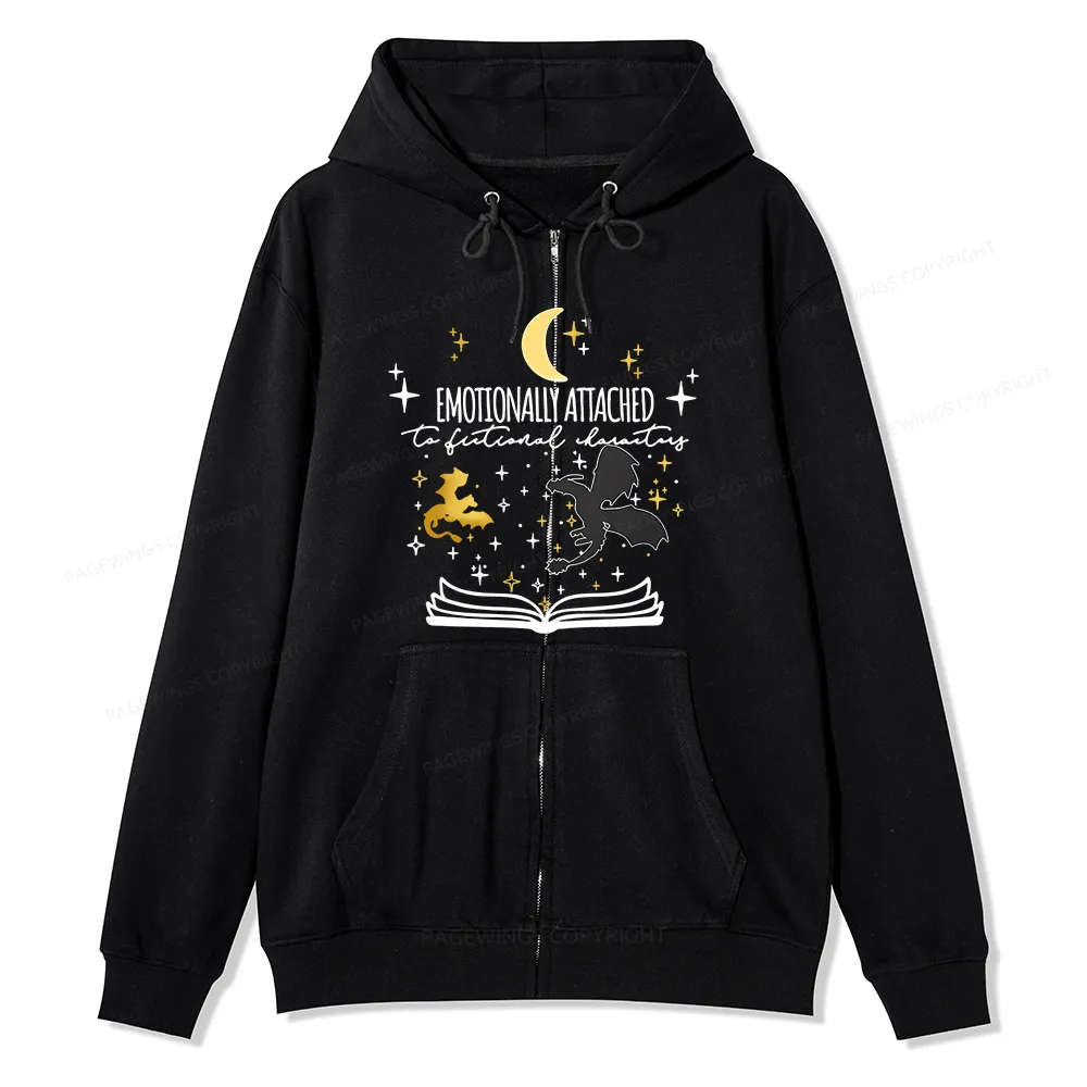 Pagewings Fourth Wing Dragon Unisex Fleece Zip Up Hoodie