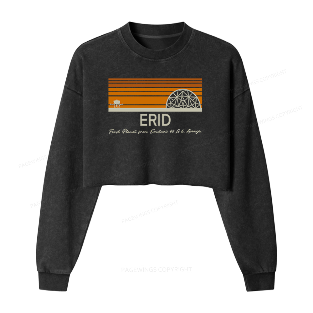Pagewings Sci-Fi Bookish Washed Crop Sweatshirt