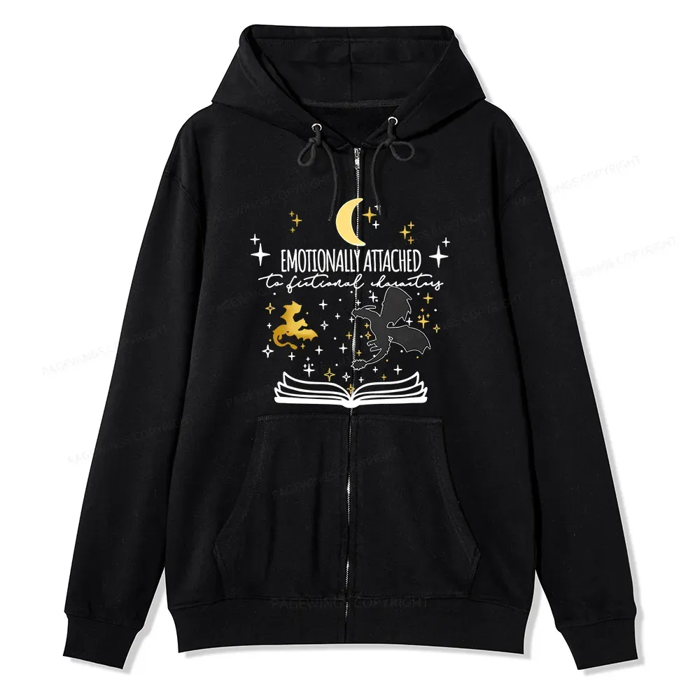 Pagewings Fourth Wing Dragon Unisex Fleece Zip Up Hoodie