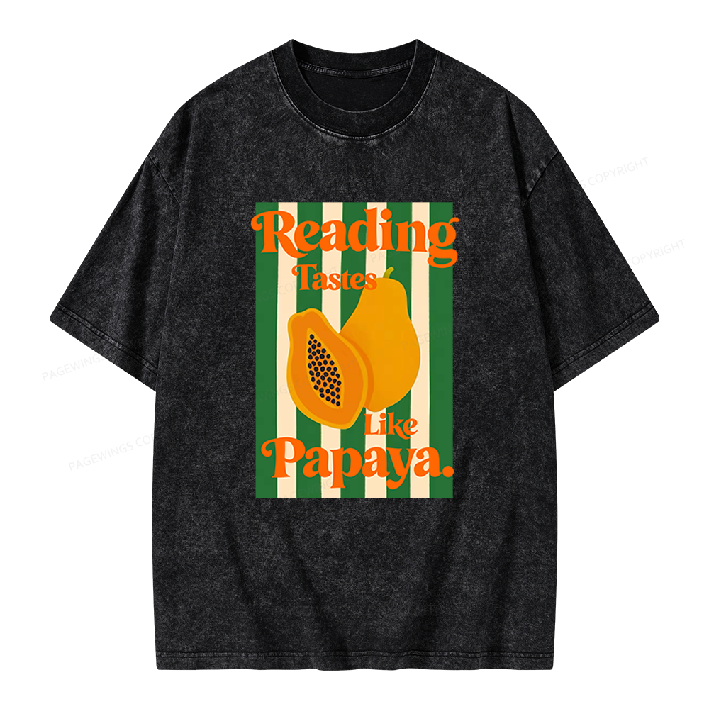Pagewings Reading Tastes Like Papaya Unisex Washed T-shirt