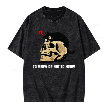 Pagewings To Meow Or Not To Meow Unisex Washed T-shirt