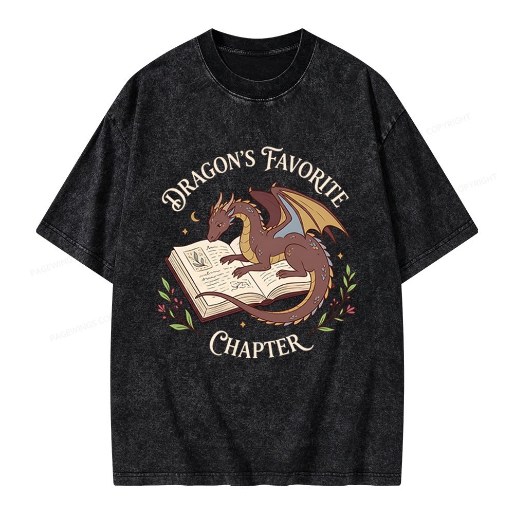 Pagewings Dragon's Favorite Chapter Unisex Washed T-shirt