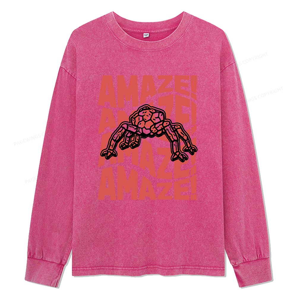 Pagewings Read Sci-Fi Unisex Washed Long Sleeve T-shirt