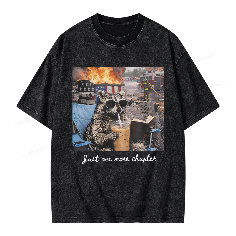 Pagewings Just One More Chapter Unisex Washed T-shirt