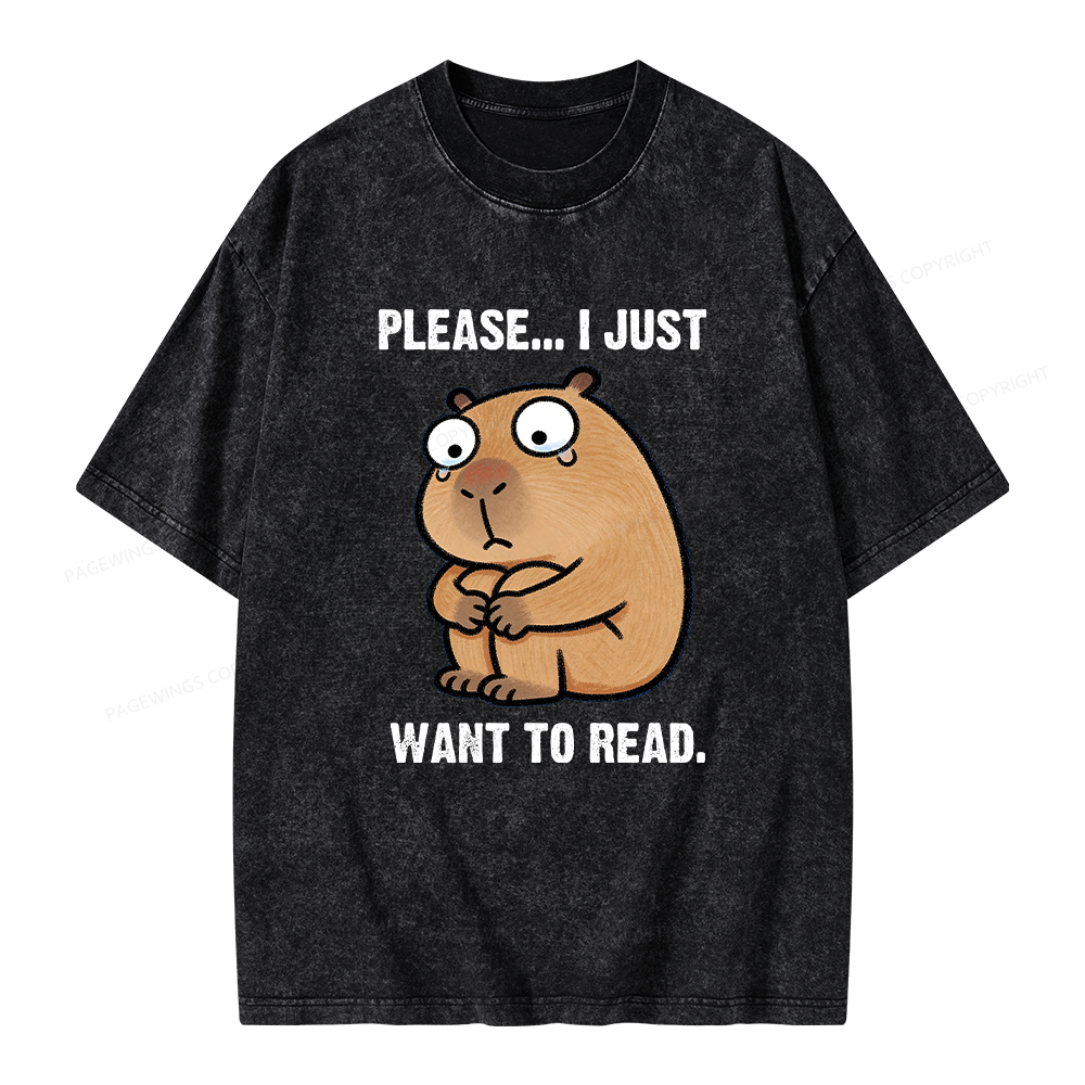 Pagewings I Just Want To Read Unisex Washed T-shirt