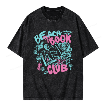 Pagewings Beach Book Club Unisex Washed T-shirt