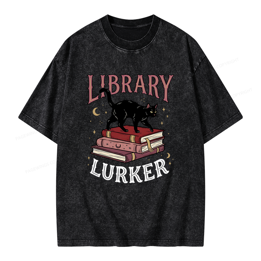 Pagewings Library Lurker Unisex Washed T-shirt