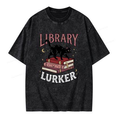 Pagewings Library Lurker Unisex Washed T-shirt